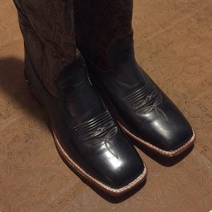 Black Western Boots square toed -Noble Outfitters